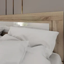 Camera da letto completa matrimoniale bianco lucido rovere sonoma Monaco