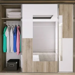 Camera da letto completa testiera trapuntata rovere bianco oro Riga