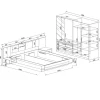Camera da letto matrimoniale completa rovere antracite opaco Urbino