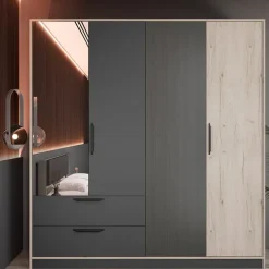 Camera da letto matrimoniale completa rovere antracite opaco Urbino