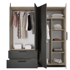 Camera da letto matrimoniale completa rovere antracite opaco Urbino
