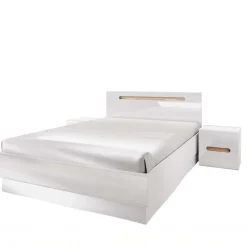 Camera da letto matrimoniale completa bianco lucido noce Biancastagno