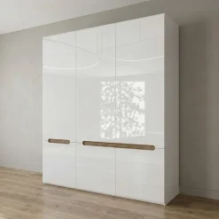 Camera da letto matrimoniale completa bianco lucido noce Biancastagno