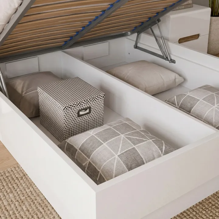 Camera da letto matrimoniale completa bianco lucido noce Biancastagno