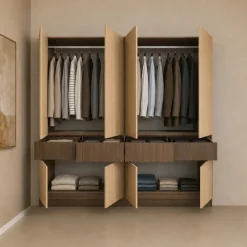Camera da letto matrimoniale completa rovere chiaro e rovere scuro Pitigliano