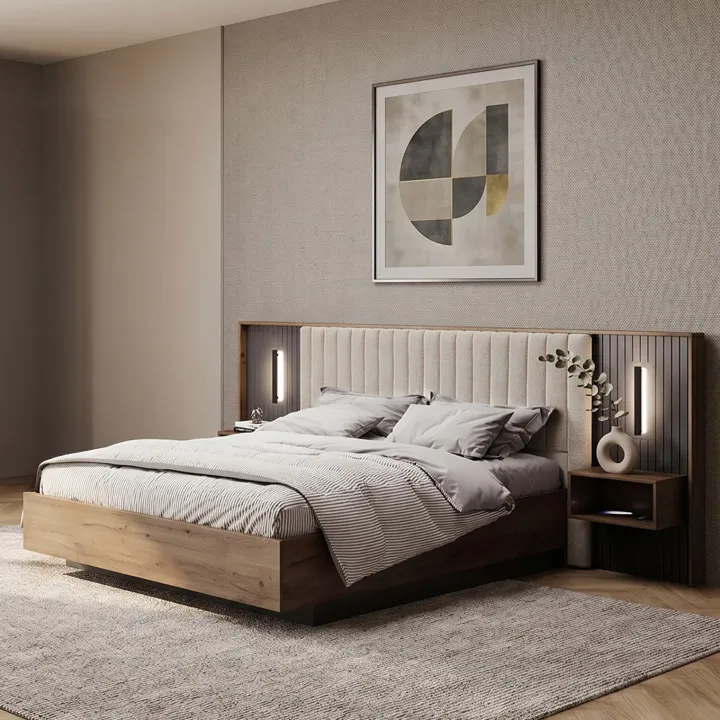 Camera da letto matrimoniale completa noce antracite Onice