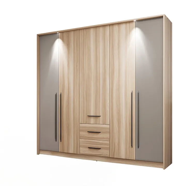 Camera da letto matrimoniale completa moderna rovere tortora Amelia