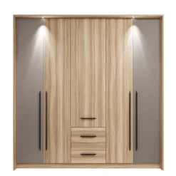 Camera da letto matrimoniale completa moderna rovere tortora Amelia