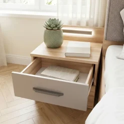 Camera da letto matrimoniale completa moderna rovere tortora Amelia