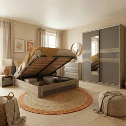 Camera da letto moderna completa matrimoniale rovere grigio Altea