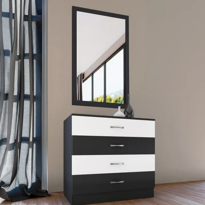 Camera da letto moderna completa matrimoniale nero bianco lucido Dallas