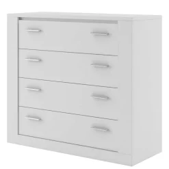 Cassettiera moderna 100x90h 4 cassetti cm bianco opaco Ombra