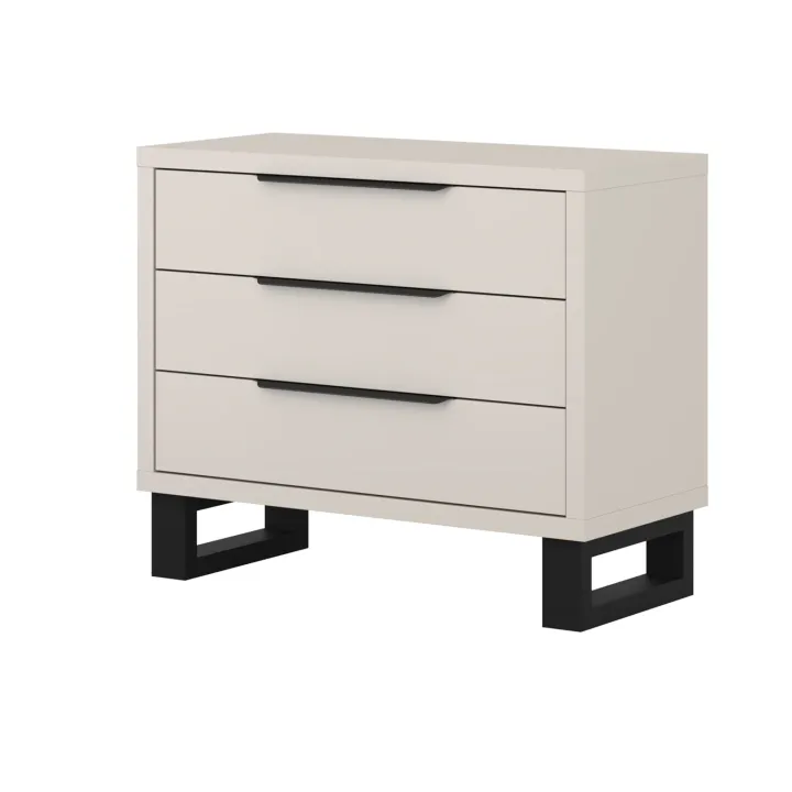 Cassettiera 100x83h cm 3 cassetti beige cashmere Petra