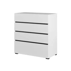 Cassettiera 80x85h cm 4 cassetti bianco opaco Lolla