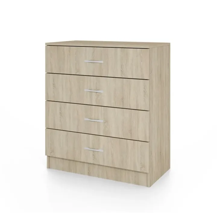 Cassettiera 80x91h cm 4 cassetti moderno rovere Cavour Gihome®