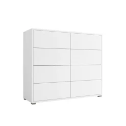 Cassettiera 120x93h cm 8 cassetti moderna bianco Eindhoven