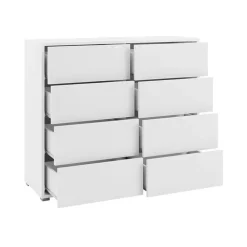 Cassettiera 120x93h cm 8 cassetti moderna bianco Eindhoven