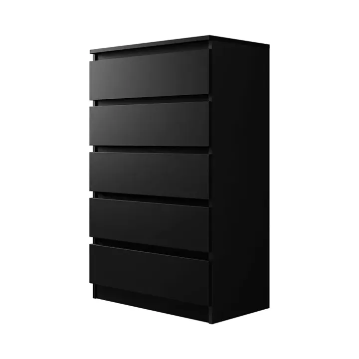 Cassettiera 70x112h cm 5 cassetti moderna nero Rotterdam