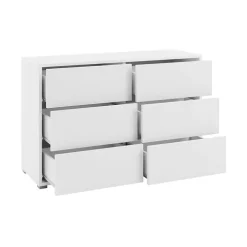 Cassettiera 120x73h cm 6 cassetti moderna bianco Eindhoven