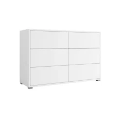 Cassettiera 120x73h cm 6 cassetti moderna bianco Eindhoven