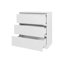 Cassettiera 70x77h cm 3 cassetti moderna bianco Rotterdam