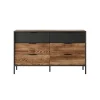 Cassettiera 137x82h cm 6 cassetti quercia nero Smooty
