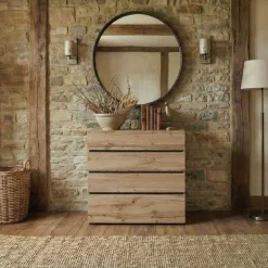 Cassettiera 80x85h cm 4 cassetti rovere Lolla