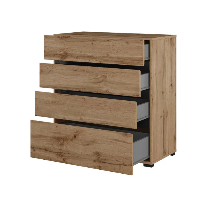 Cassettiera 80x85h cm 4 cassetti rovere Lolla
