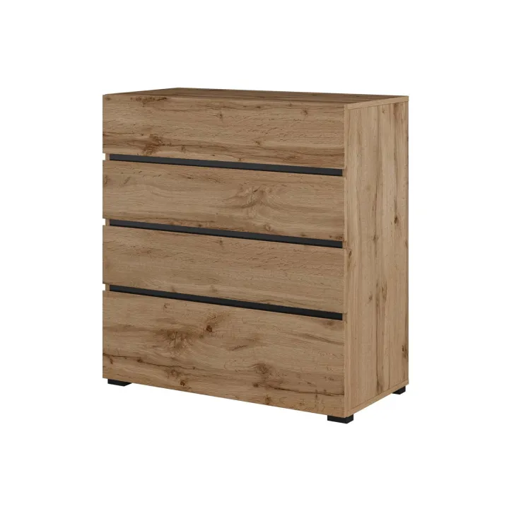 Cassettiera 80x85h cm 4 cassetti rovere Lolla