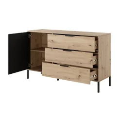 Cassettiera 137x82h cm 3 cassetti rovere antracite Rubik