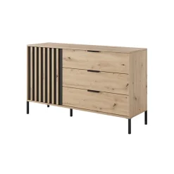 Cassettiera 137x82h cm 3 cassetti rovere antracite Rubik
