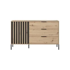 Cassettiera 137x82h cm 3 cassetti rovere antracite Rubik