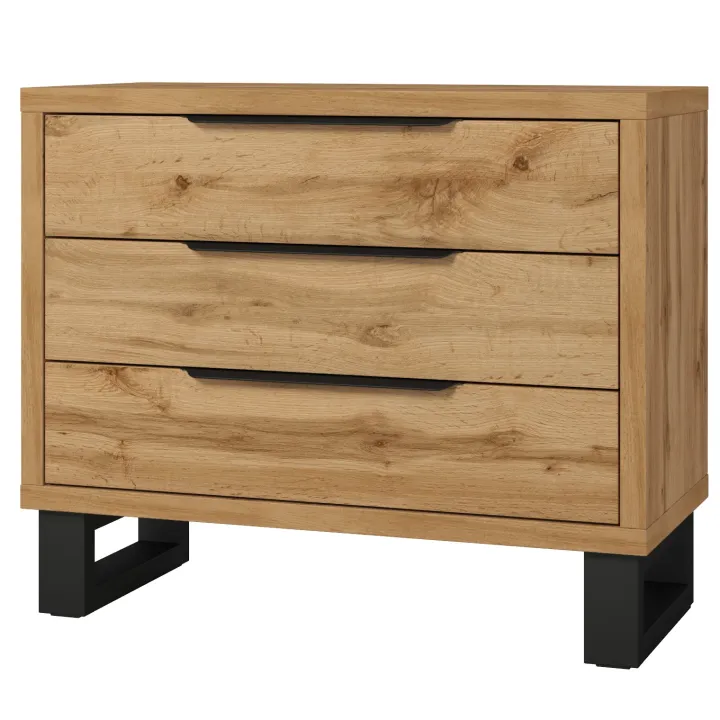 Cassettiera 100x83h cm 3 cassetti rovere Petra