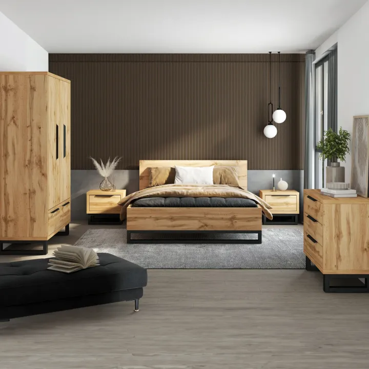 Cassettiera 100x83h cm 3 cassetti rovere Petra