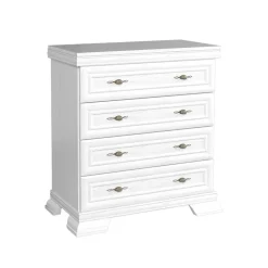 Cassettiera 88x97h cm 4 cassetti shabby bianco frassinato Kelly