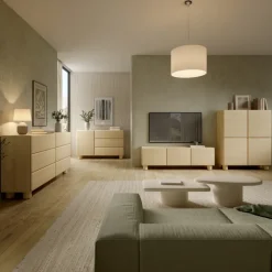 Cassettiera 160x80h cm 6 cassetti soggiorno rovere chiaro Mellow
