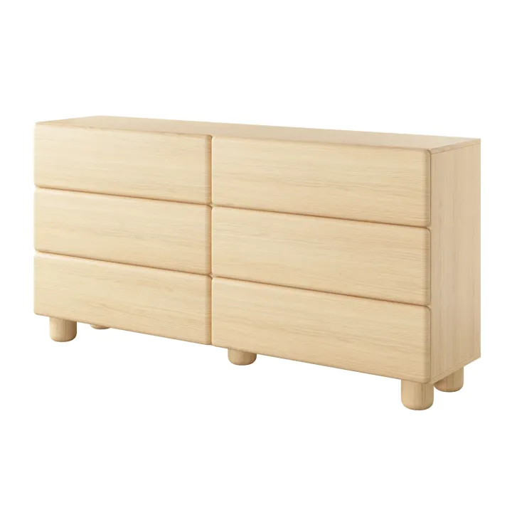 Cassettiera 160x80h cm 6 cassetti soggiorno rovere chiaro Mellow