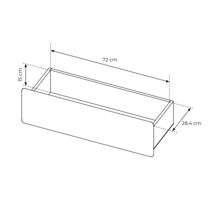 Cassettiera 160x80h cm 6 cassetti soggiorno rovere chiaro Mellow