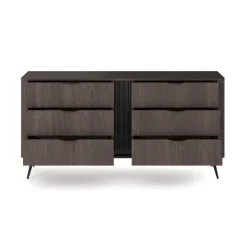Cassettiera 163x81h cm 6 cassetti soggiorno wengè nero Vesper