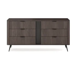 Cassettiera 163x81h cm 6 cassetti soggiorno wengè nero Vesper