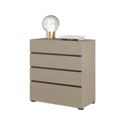 Cassettiera 80x85h cm 4 cassetti tortora Lolla