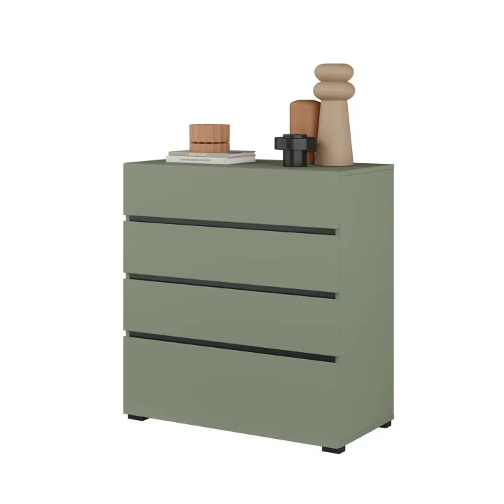 Cassettiera 80x85h cm 4 cassetti verde Lolla