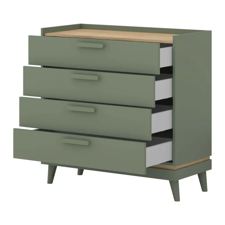 Cassettiera 90x90h cm 4 cassetti verde salvia Yu