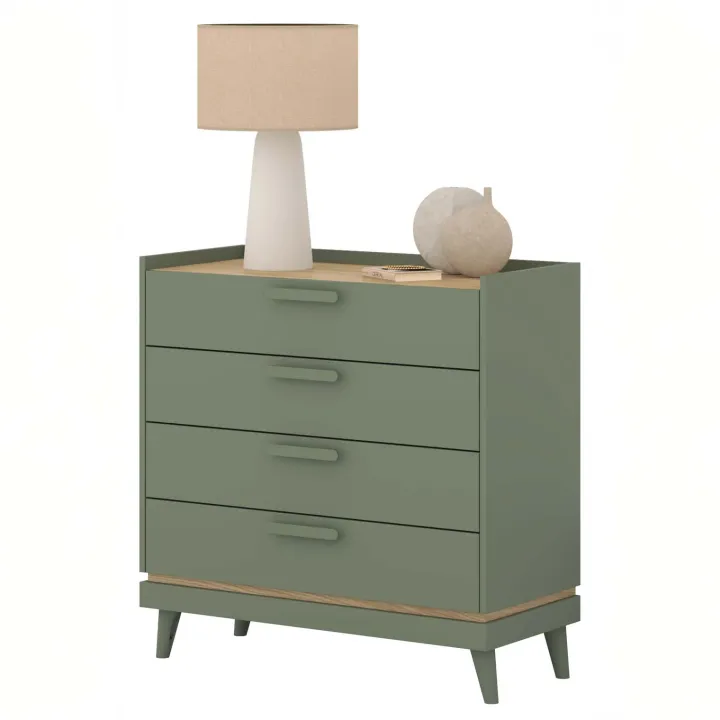Cassettiera 90x90h cm 4 cassetti verde salvia Yu