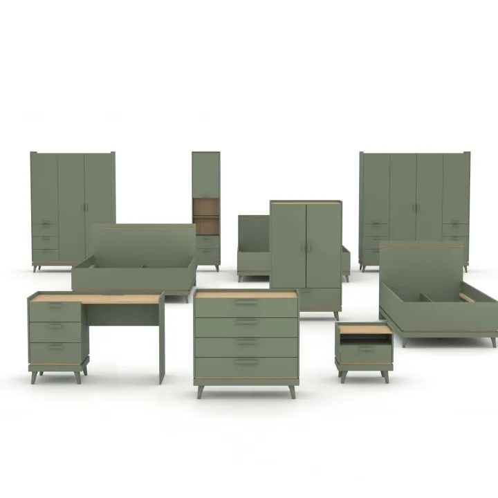 Cassettiera 90x90h cm 4 cassetti verde salvia Yu