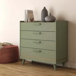 Cassettiera 90x90h cm 4 cassetti verde salvia Yu