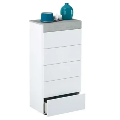 Cassettiera 61x118h cm moderna bianco cemento Idra