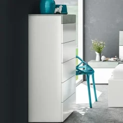 Cassettiera 61x118h cm moderna bianco cemento Idra
