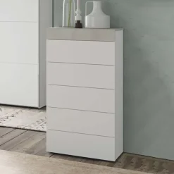 Cassettiera 61x118h cm moderna bianco cemento Idra
