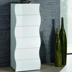Cassettiera 50x122h cm moderna bianco lucido Sea Gihome®